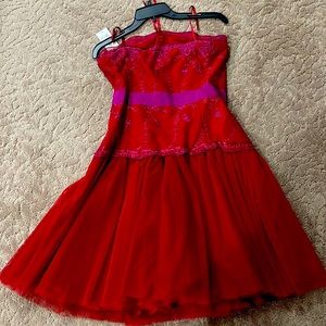 Red party dress